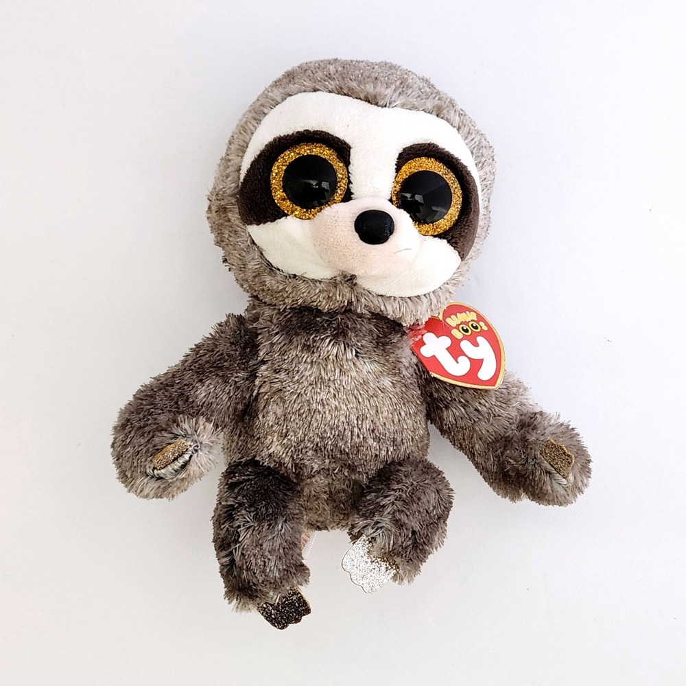 Ty Beanie Boos Dangler Sloth‎ 6" TySilk Plush Stuffed Animal 2021 Glitter Eyes